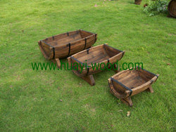 trough wooden planter boxes 3pcs